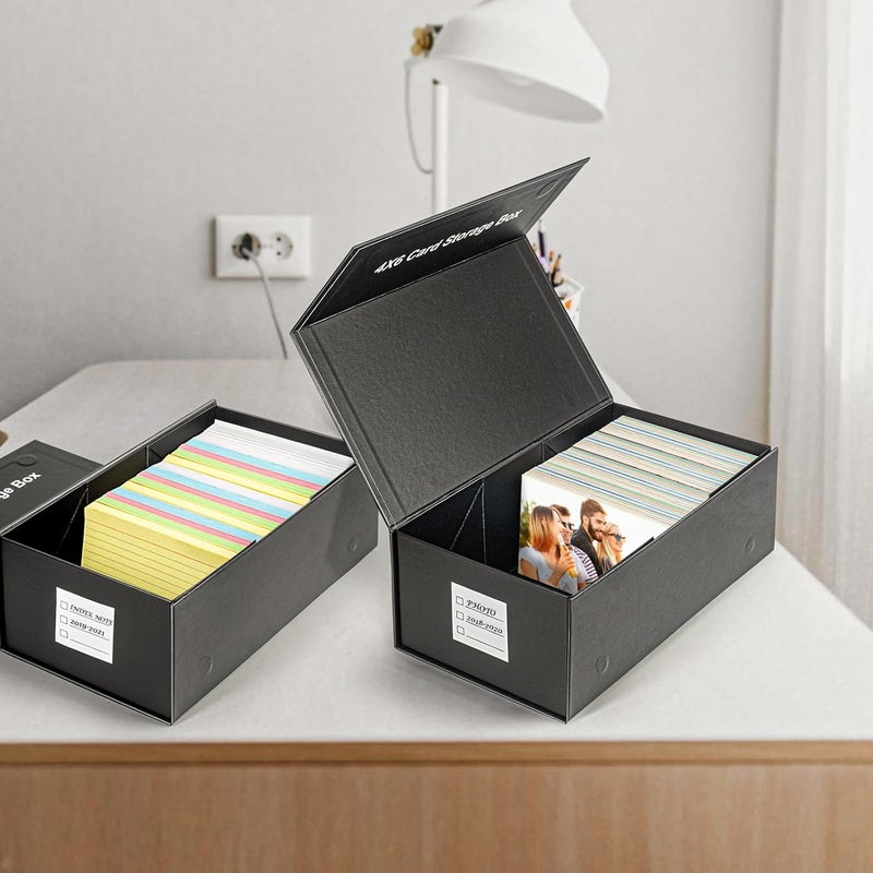 CollectHall 4x6 Index Card Holder Storage Box, Index Card Holder Organizer, 4x6 Recipe Card Box- 1 Pack - Image 5